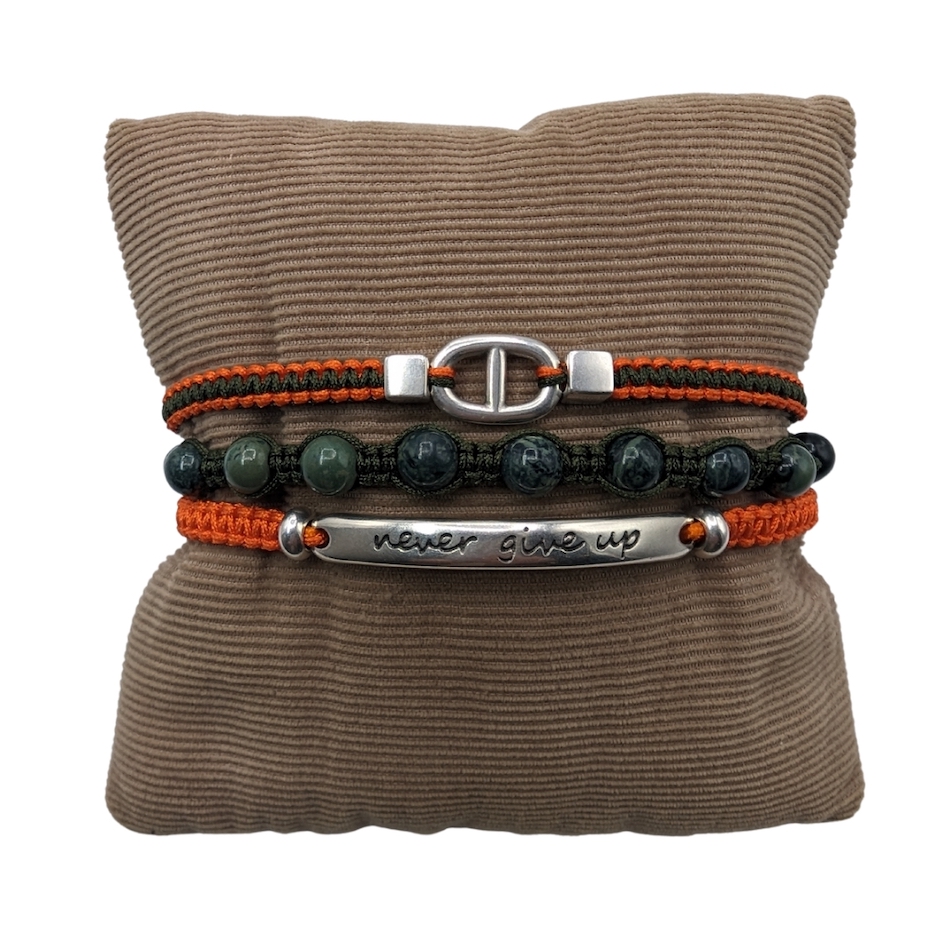 bracelet-homme-triple-pierre-jaspe-trio-kambaba-orange-bicouleur