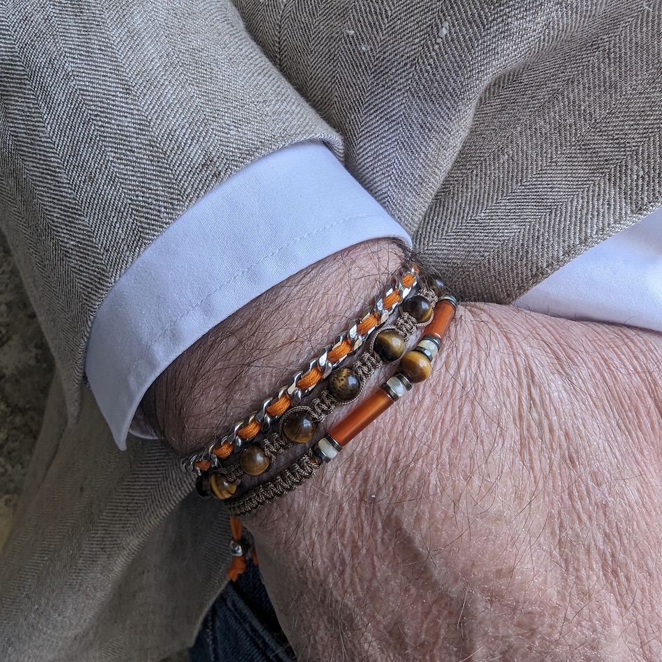 Bracelet-Hugo-riple-homme-chaine-acier-inoxydable-oeildetigre-cornaline