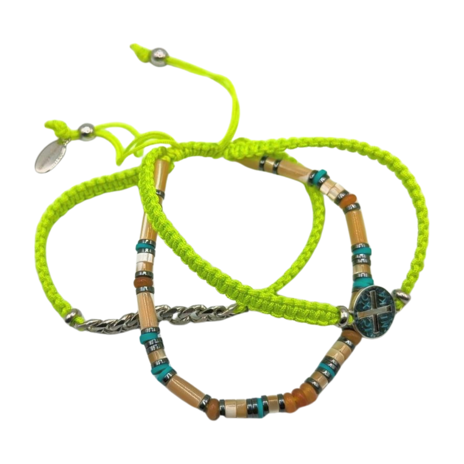 Lewis-triple-jaune -cornaline-chaine-tissage