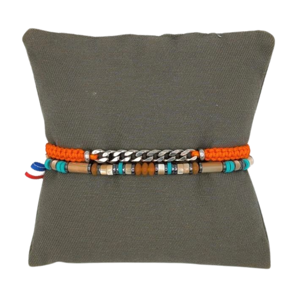 Lewis -bracelet-double-orange-homme-createur-france