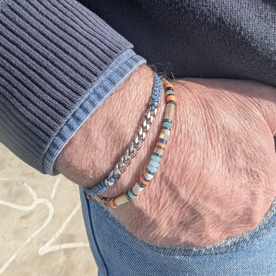 Bracelet-lewis-bleu-jeans homme-tressage