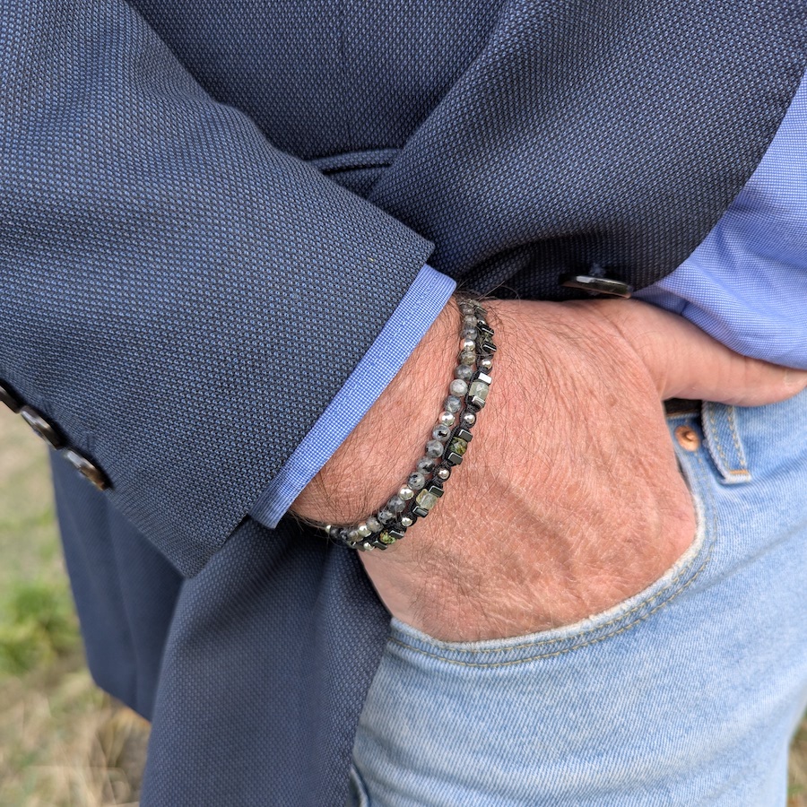 Bracelet-double-zénon-artisanat-français-collection-prestige-pierres-naturelles-préhnite-bracelet-homme
