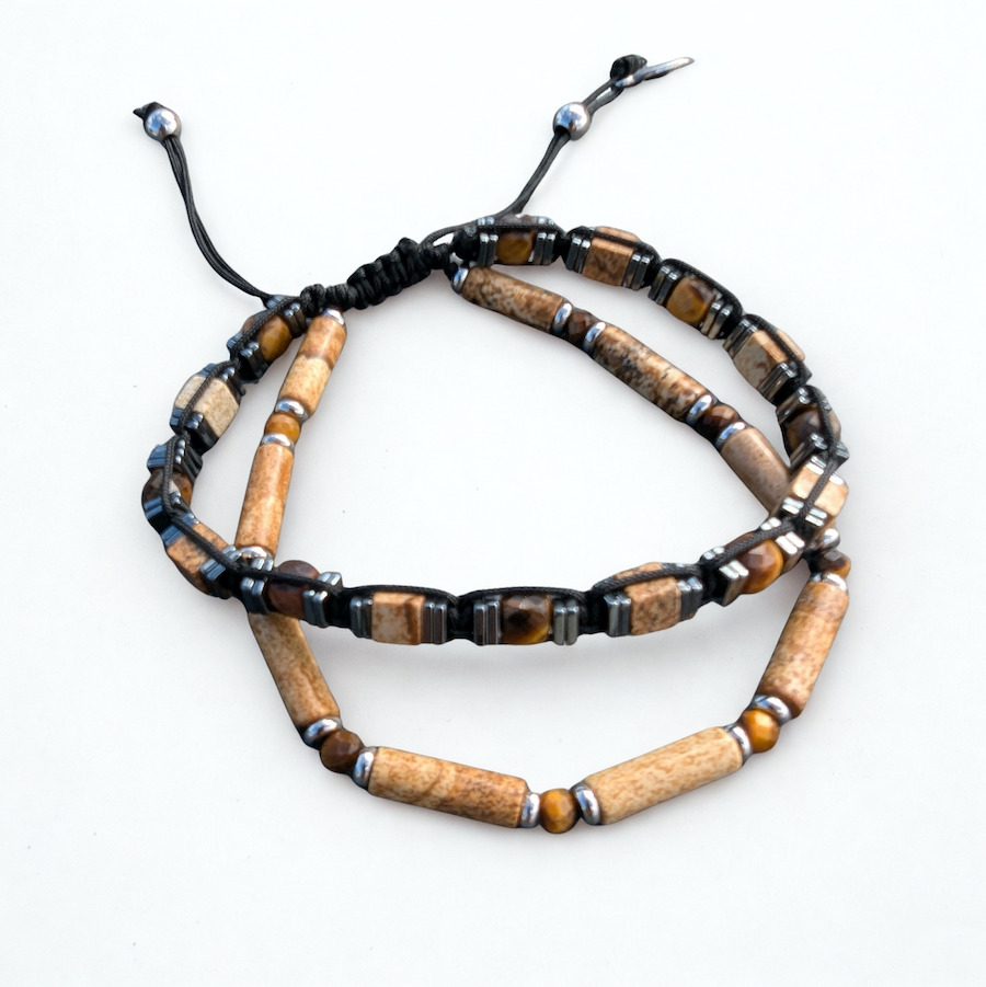 Bracelet-Valens-jaspe-oeildetigre-hematite-bracelet-homme-bijou