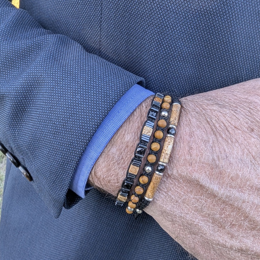 Coffret luxe et son bracelet pour hommr spinelle pierre de protection