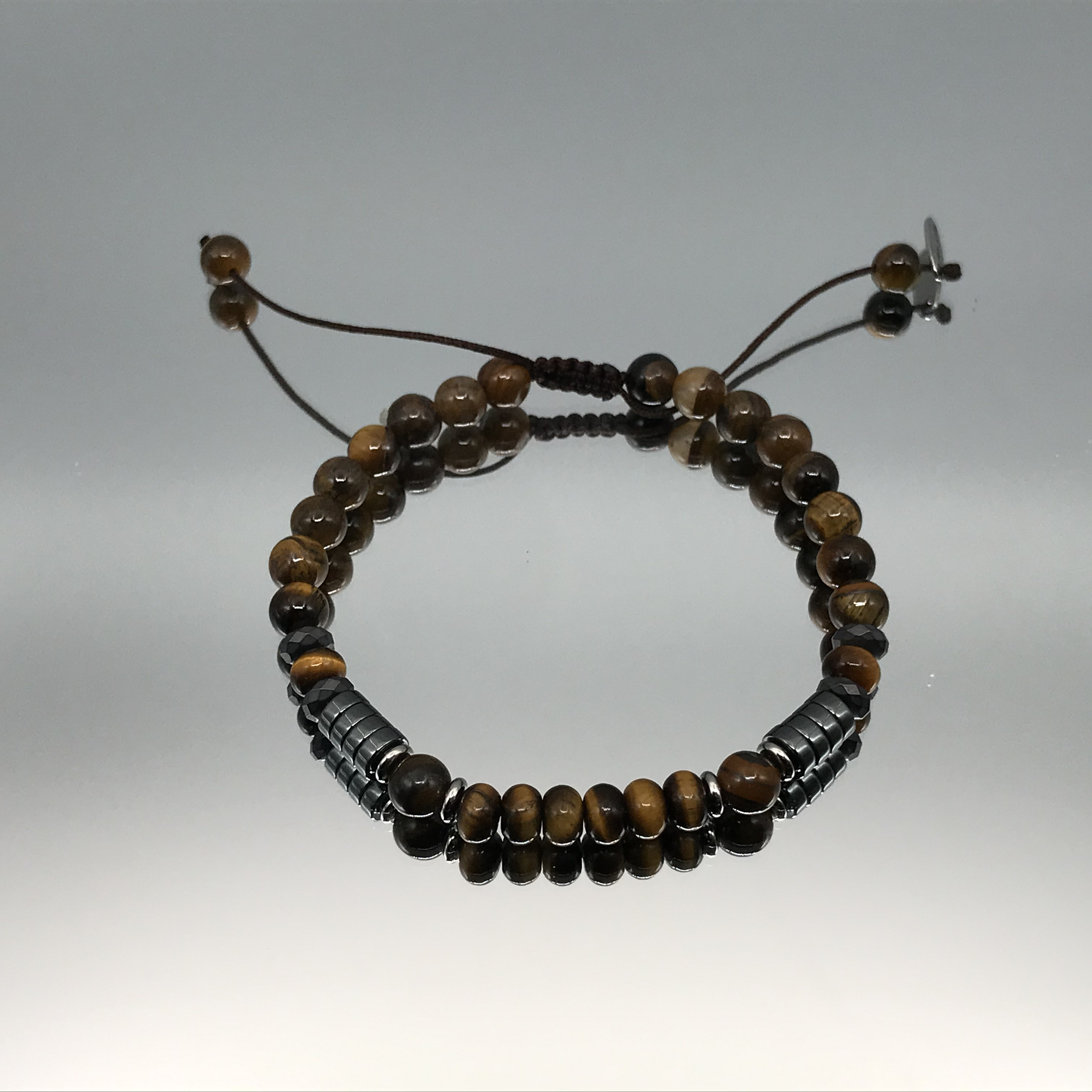 Bracelet pierre naturelle oeil de tigre homme