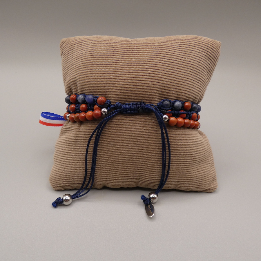 Bracelet homme pierre jaspe rouge sodalite