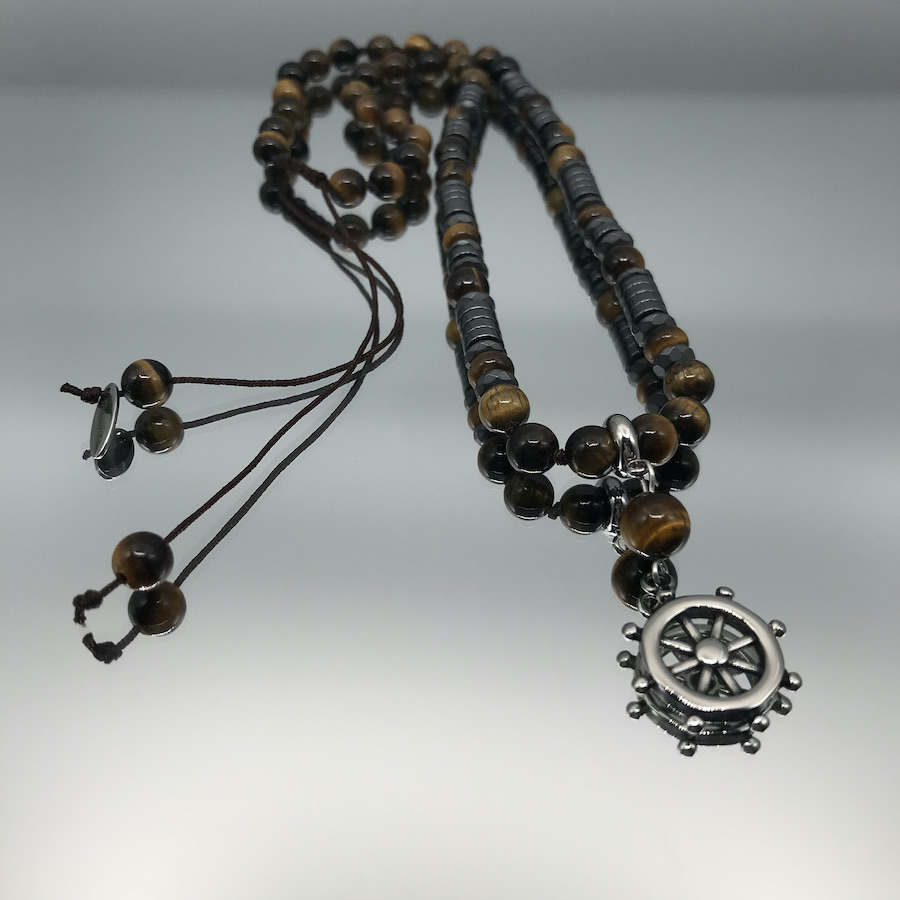 collier homme tour de cou de tigre pendentif