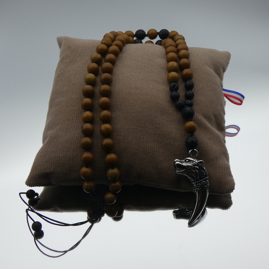 collier homme pierre naturelle