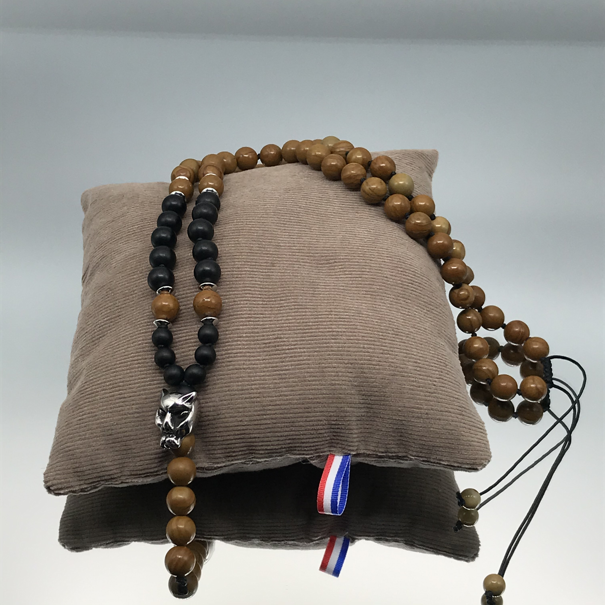 collier homme sautoir pierre naturelle