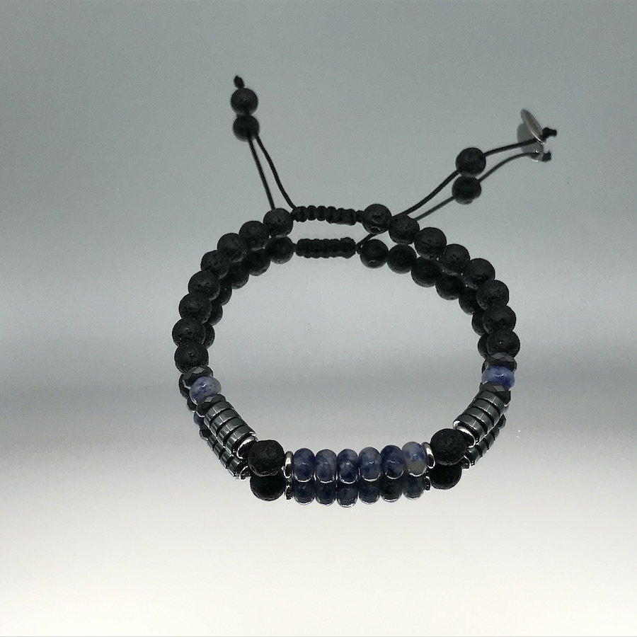bracelet julien sodalite et lave