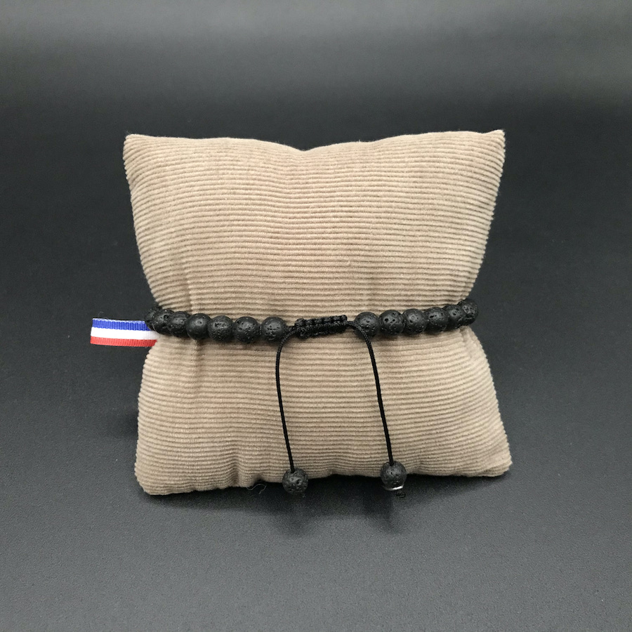 Bracelet homme pierre de lave oeil de tigre