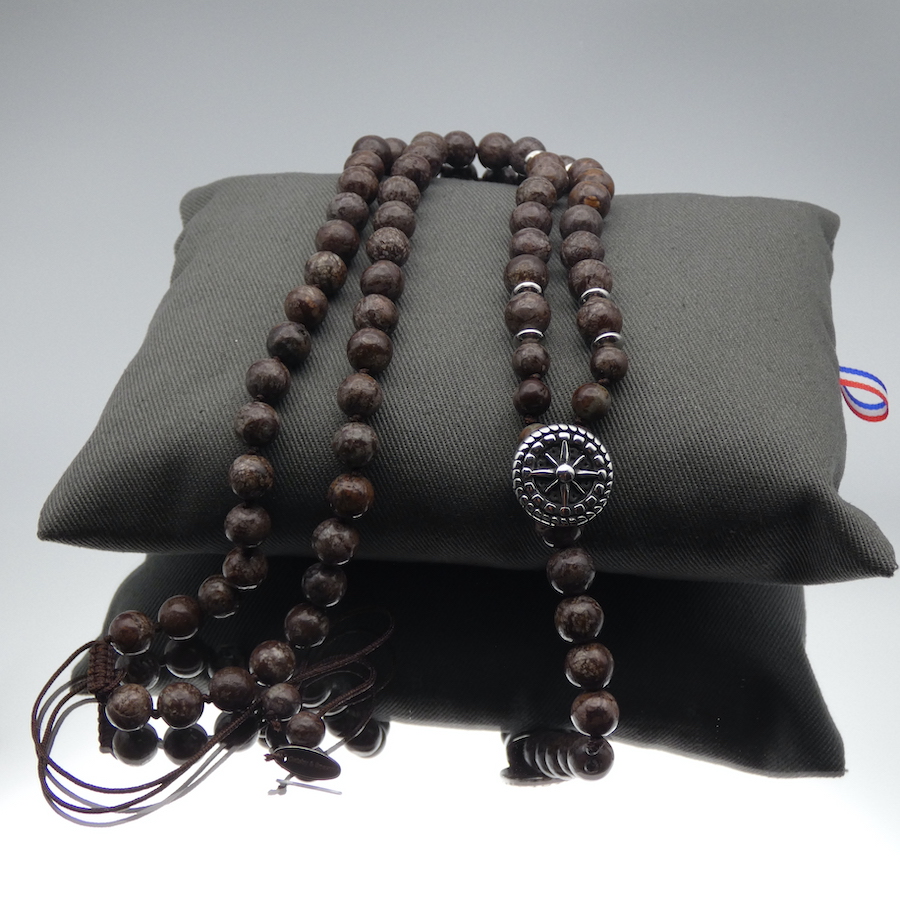 Collier long homme sautoir pierre de jaspe