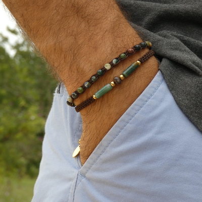 Bracelet homme pierre naturelle agate