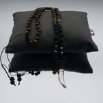 Collier pierre homme et pendentif dent