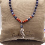 tour de cou homme pierre Sodalite et Jaspe