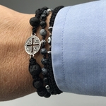 Bracelet de protection homme obsidienne