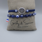 Bracelet homme en sodalite  deux rangs