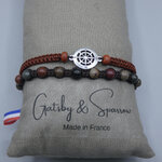 Bracelet "Eric " en pierre jaspe multicolore