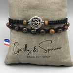 Bracelet double pour homme oeil de tigre  Eric