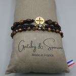 bracelet triple oeil de tiger doré Paul