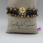 Bracelet homme de protection oeil de tigre doré "Paul"
