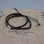 Bracelet double homme oeil de tigre