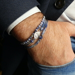 Bracelet triple en sodalite Horus