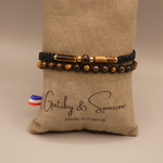 Bracelet homme  pierre oeil de tigre