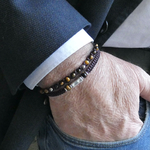 Bracelet homme pierre tendance oeil de tigre