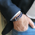Bracelet homme pierre bleu sodalite tendance