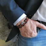 Bracelet de protection homme pierre naturelle jaspe oeil de tigre