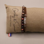 Bracelet pour homme pierre Rhodonite