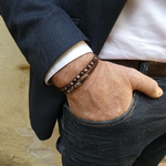 Bracelet homme pierre de Rhodonite