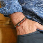 Bracelet pour homme:tendance:pierre naturelle:jaspe rouge
