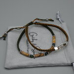 Bracelet homme kaki  pierre agate et jaspe