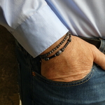 Bracelet homme noir agate et lave