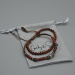 Bracelet fabrication artisanale pierre de jaspe rouge homme