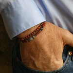 Bracelet Renato jaspe rouge et marron