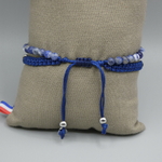 Bracelet fermeture ajustable bleu
