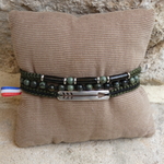 Bracelet Anoki-homme-tendance-pierre-Kaki
