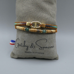 Bracelet doré-homme-pierres naturelles-tendance-mode