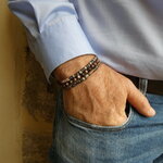 bracelet-triple-rhodonite-homme-tendance
