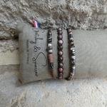 bracelet-homme-triple rhodonite-nacre-rose