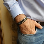 Bracelet -homme-jaspe-kambaba-kaki
