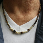 collier-homme-pierre naturelle-oeil de tigre-collier fin