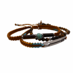 bracelet-homme-triple-turquoise-pierre naturelle-oeil de tigre