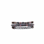 bracelet-triple-homme-pierre-naturelle-rhodonite-chaine-tendance-stacking-artisanat- france