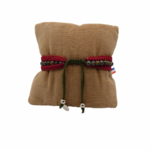 Bracelet-triple-homme-ajustable -kaki-bordeaux