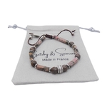 bracelet homme-pierre-rhodonite-rose-marron-
