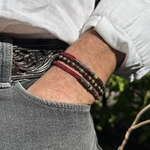 Bracelet-triple-Arthur-homme-pierre-jaspe-sanguin.